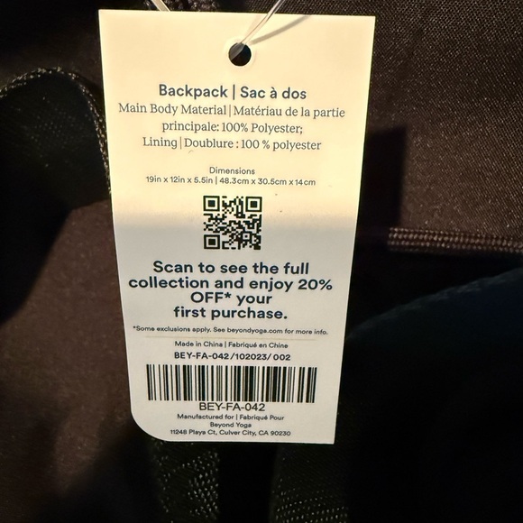 Beyond Yoga Backpack New - Picture 5 of 8